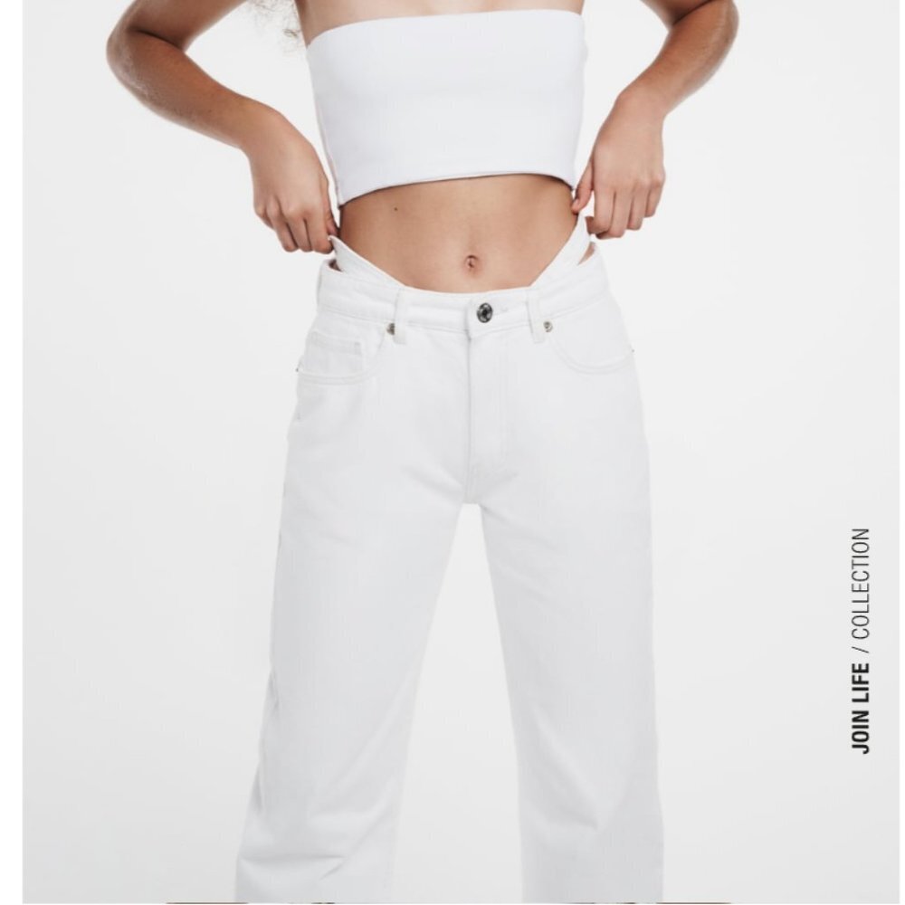 Zara LOW-RISE BAGGY JEANS White Size 34/6 - Picture 4 of 14
